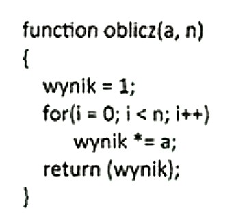 Zdjęcie do pytania: Przedstawiona funkcja zapisana kodem JavaScript ma za zadanie:
