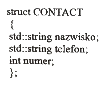 Zdjęcie do pytania: Co definiuje w języku C++ przedstawiony fragment kodu?