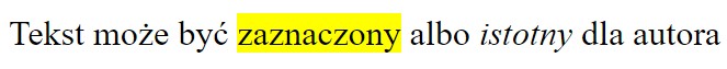 Zdjęcie do pytania: Aby w języku HTML uzyskać takie formatowanie paragrafu dla tekstu należy zastosować kod