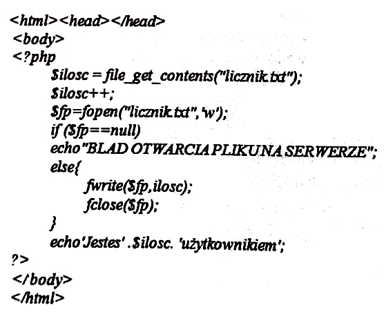 Zdjęcie do pytania: Fragment kodu prezentuje składnię języka