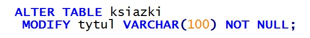 Zdjęcie do pytania: Przedstawione polecenie MySQL ma za zadanie
