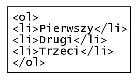 Zdjęcie do pytania: Fragment kodu napisany w języku HTML zamieszczony w ramce przedstawia listę