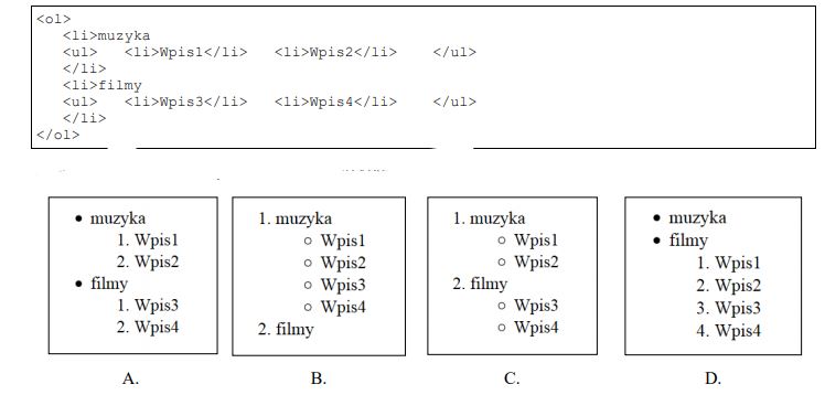Zdjęcie do pytania: Która lista jest interpretacją przedstawionego kodu?